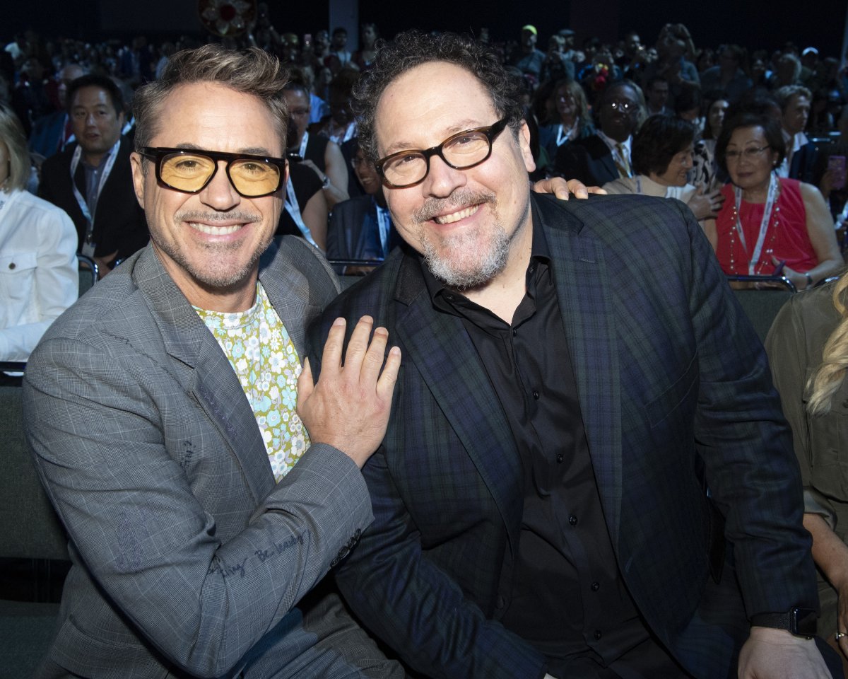 Robert Downey Jr. and Jon Favreau at the Ultimate Disney Fan Event on August 23, 2019