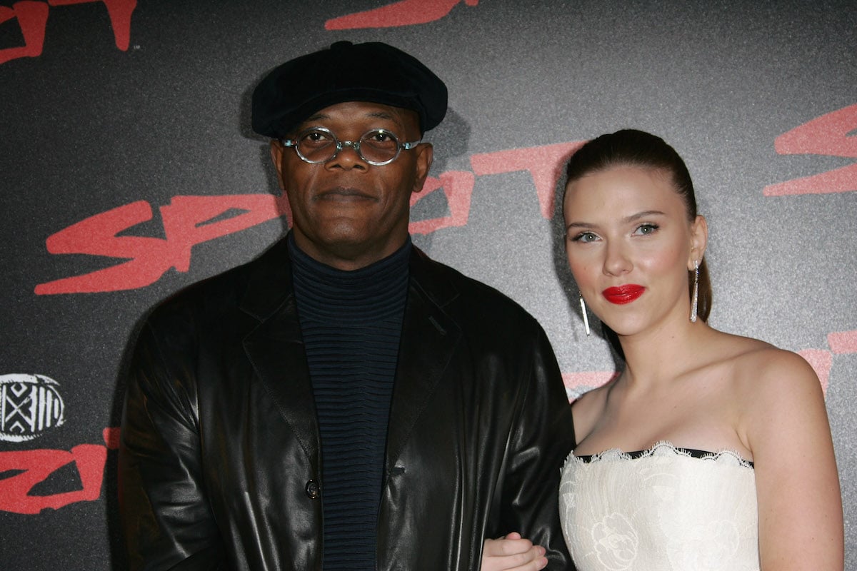 Scarlett Johansson and Samuel L. Jackson on the red carpet