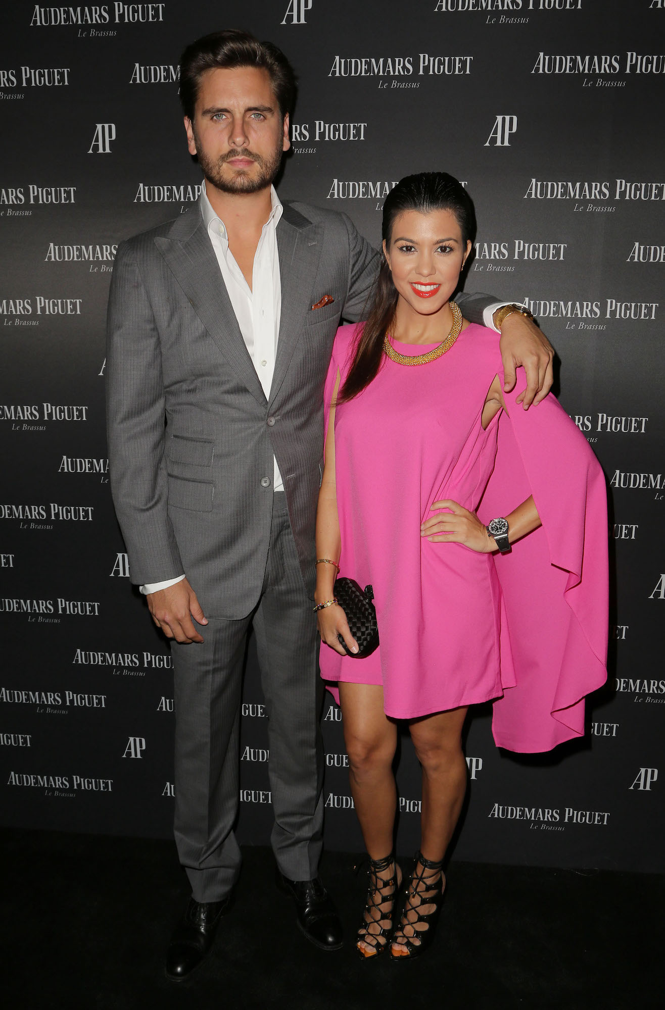 Scott Disick and Kourtney Kardashian attending the launch of new watch for Audemars Piguet 