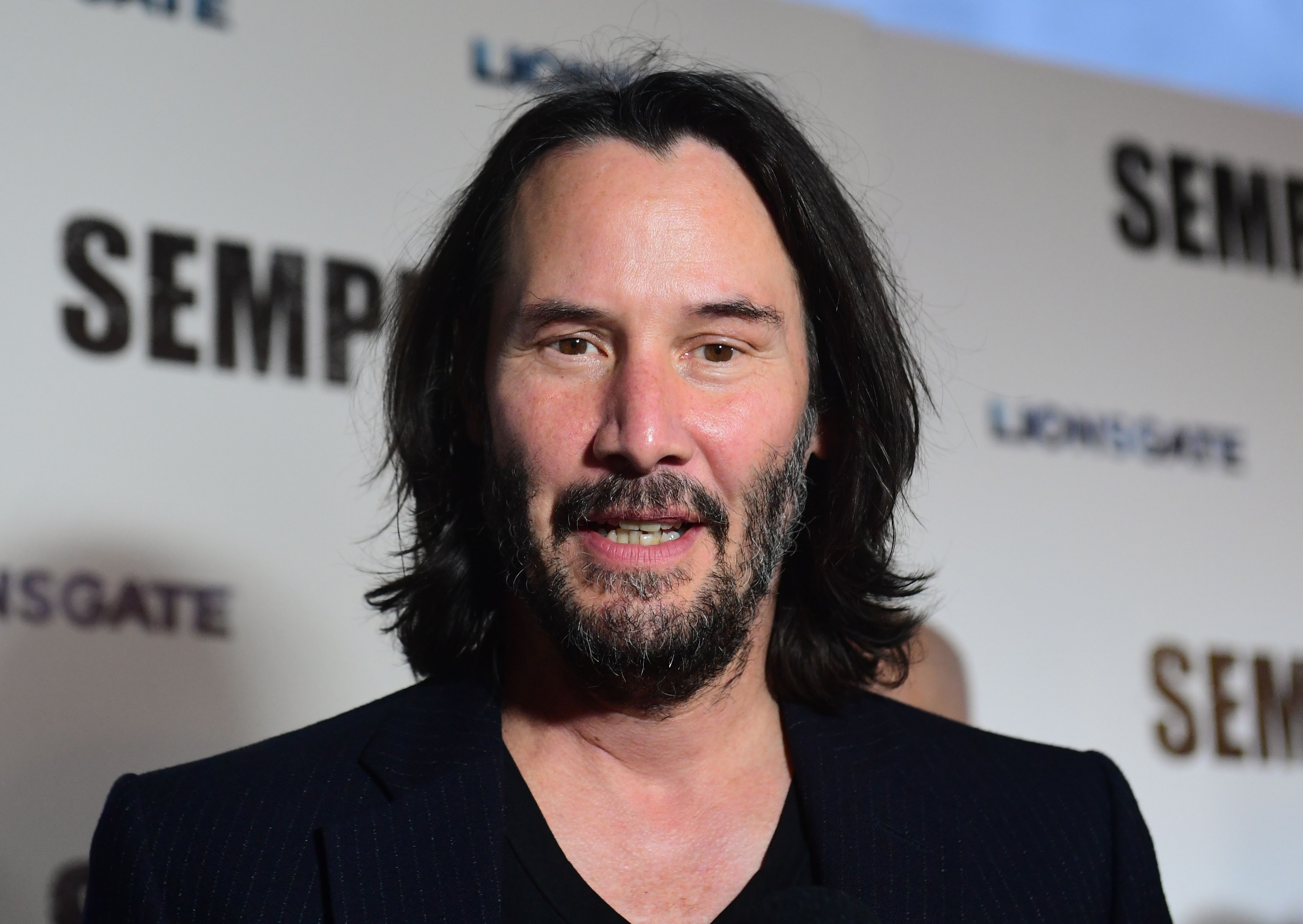 Speed star Keanu Reeves on the red carpet for Semper Fi