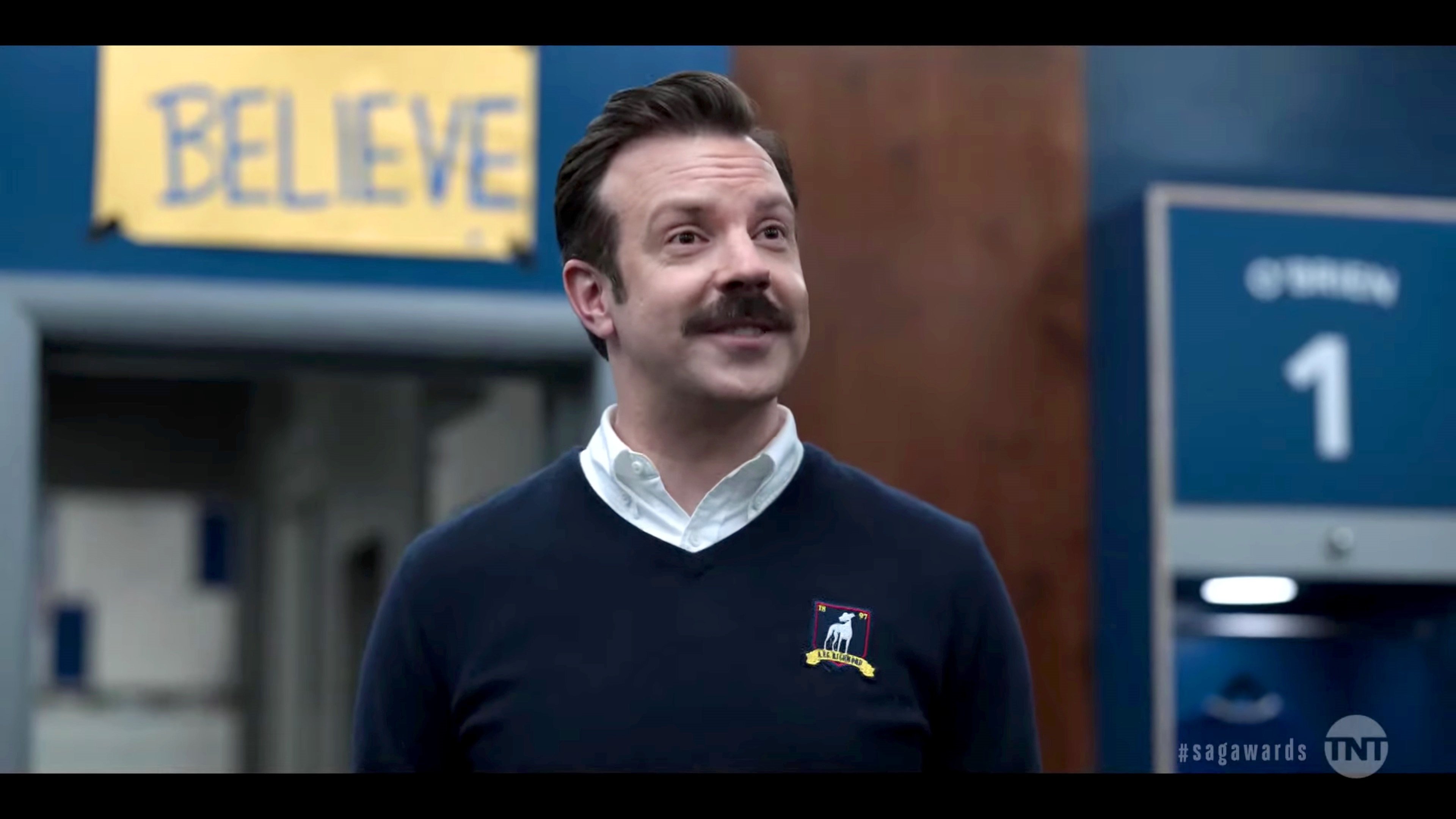 Jason Sudeikis as Ted Lasso in the Apple TV+ 'Ted Lasso' series