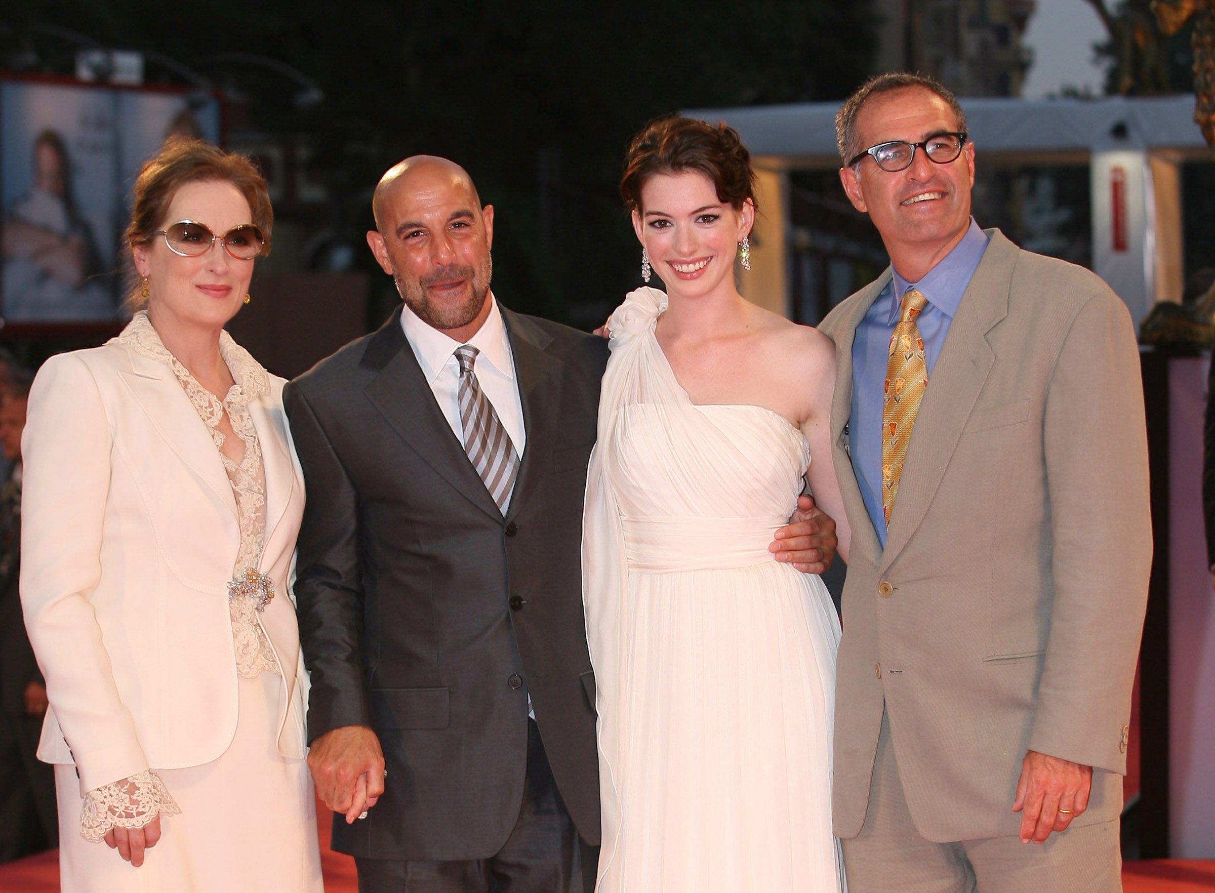 The Devil Wears Prada: Meryl Streep, Stanley Tucci, Anne Hathaway and David Frankel at an event.