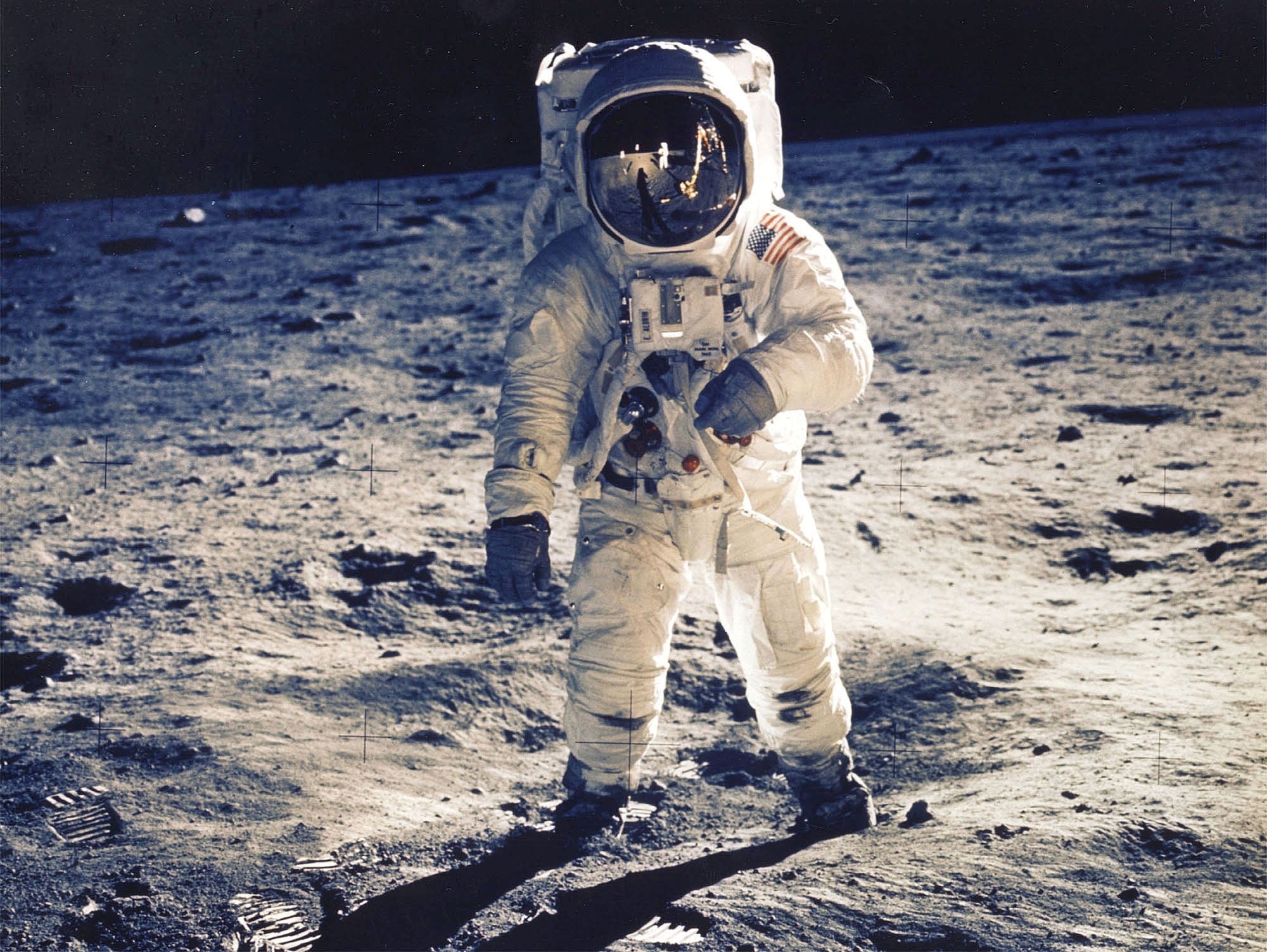 Astronaut Edwin E. "Buzz" Aldrin Jr. on the moon