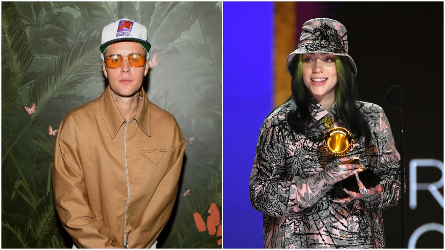 Justin Bieber at Delilah at Wynn Las Vegas // Billie Eilish at the 63rd Annual GRAMMY Awards