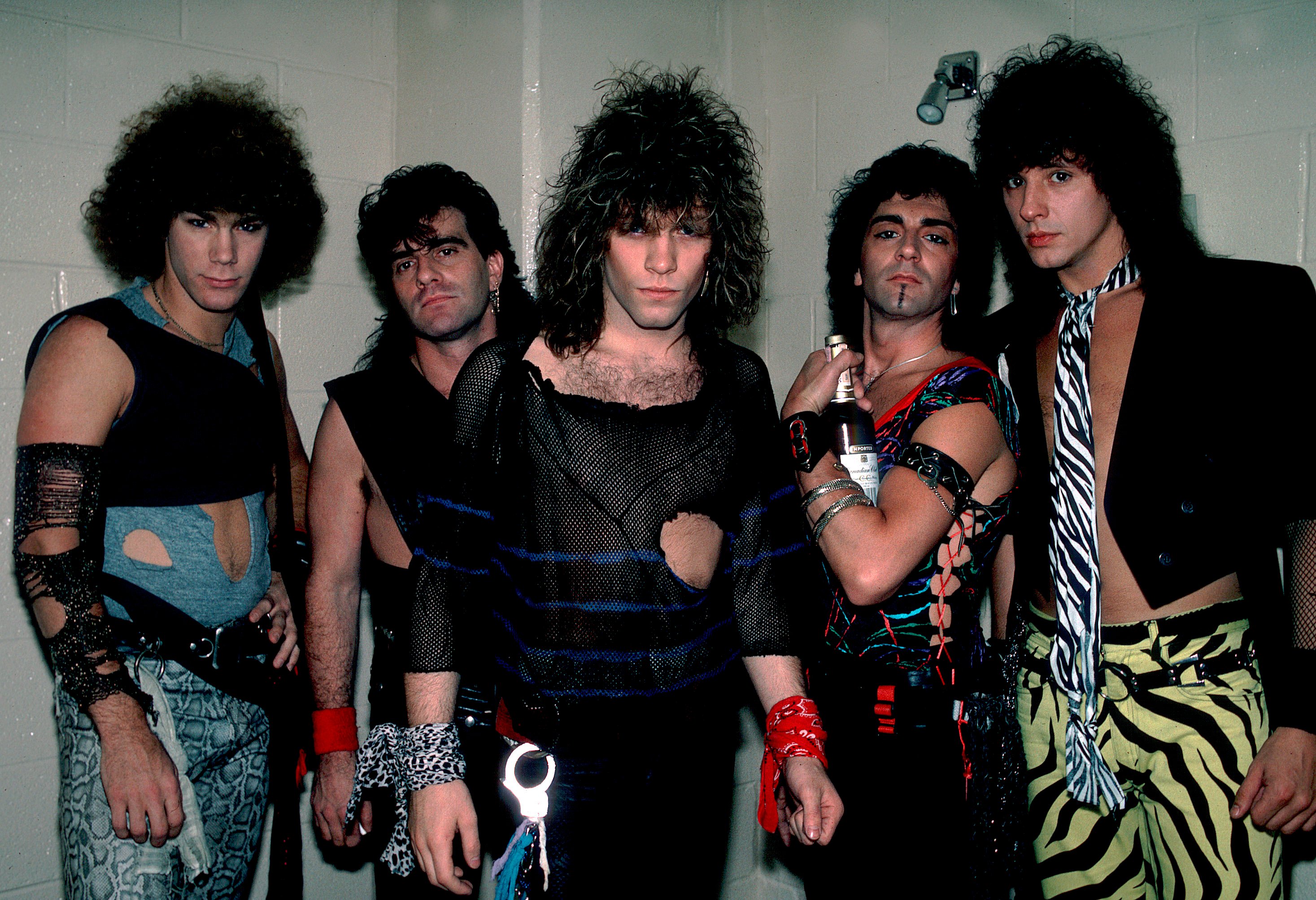 Bon Jovi standing in a row