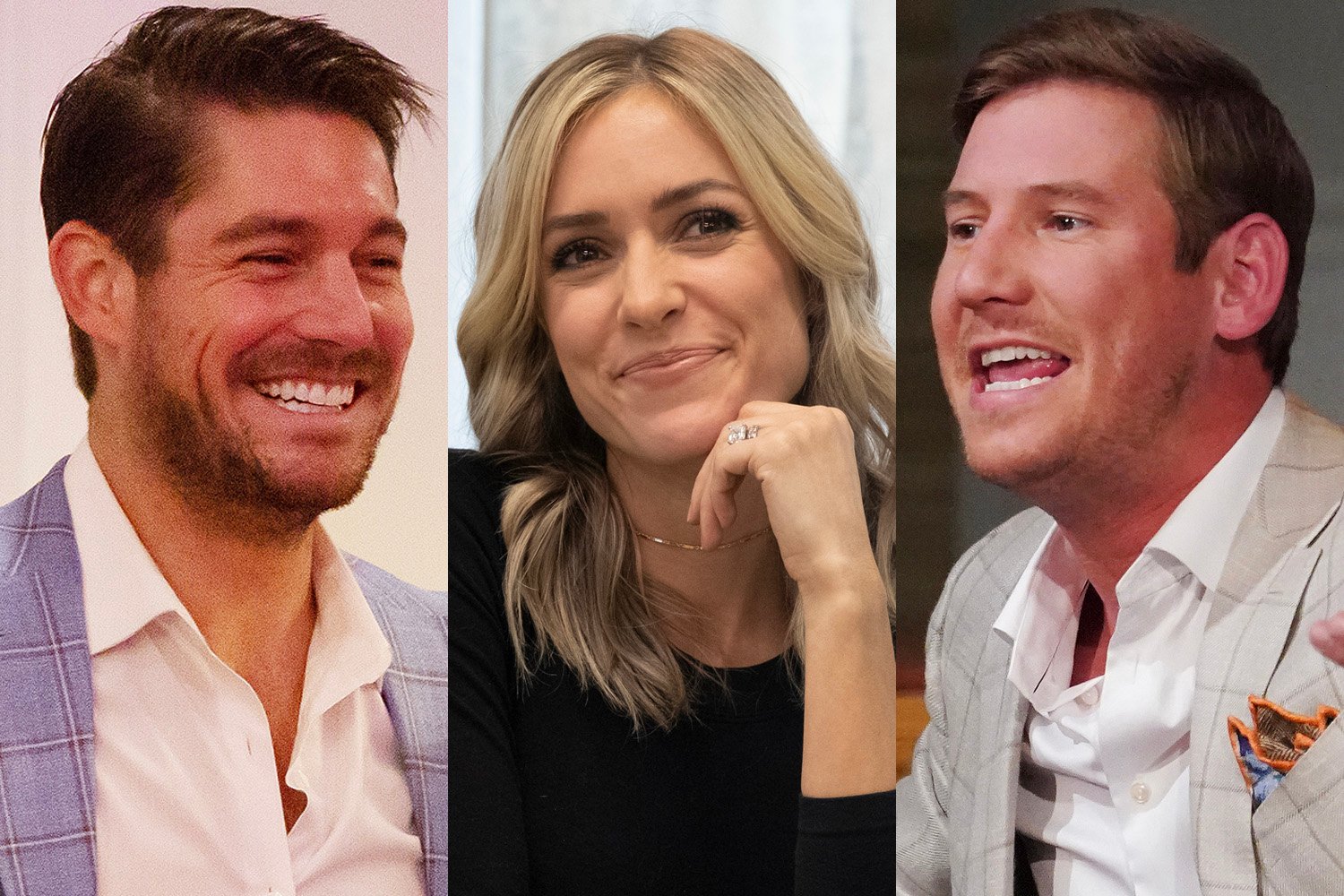 Craig Conover smiling, Kristin Cavallari smirking, and Austen Kroll yelling