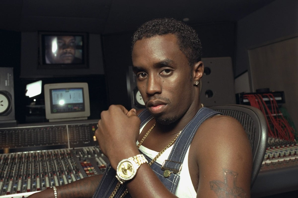 Sean "Puffy" Combs aka P Diddy in a studio in the '90s