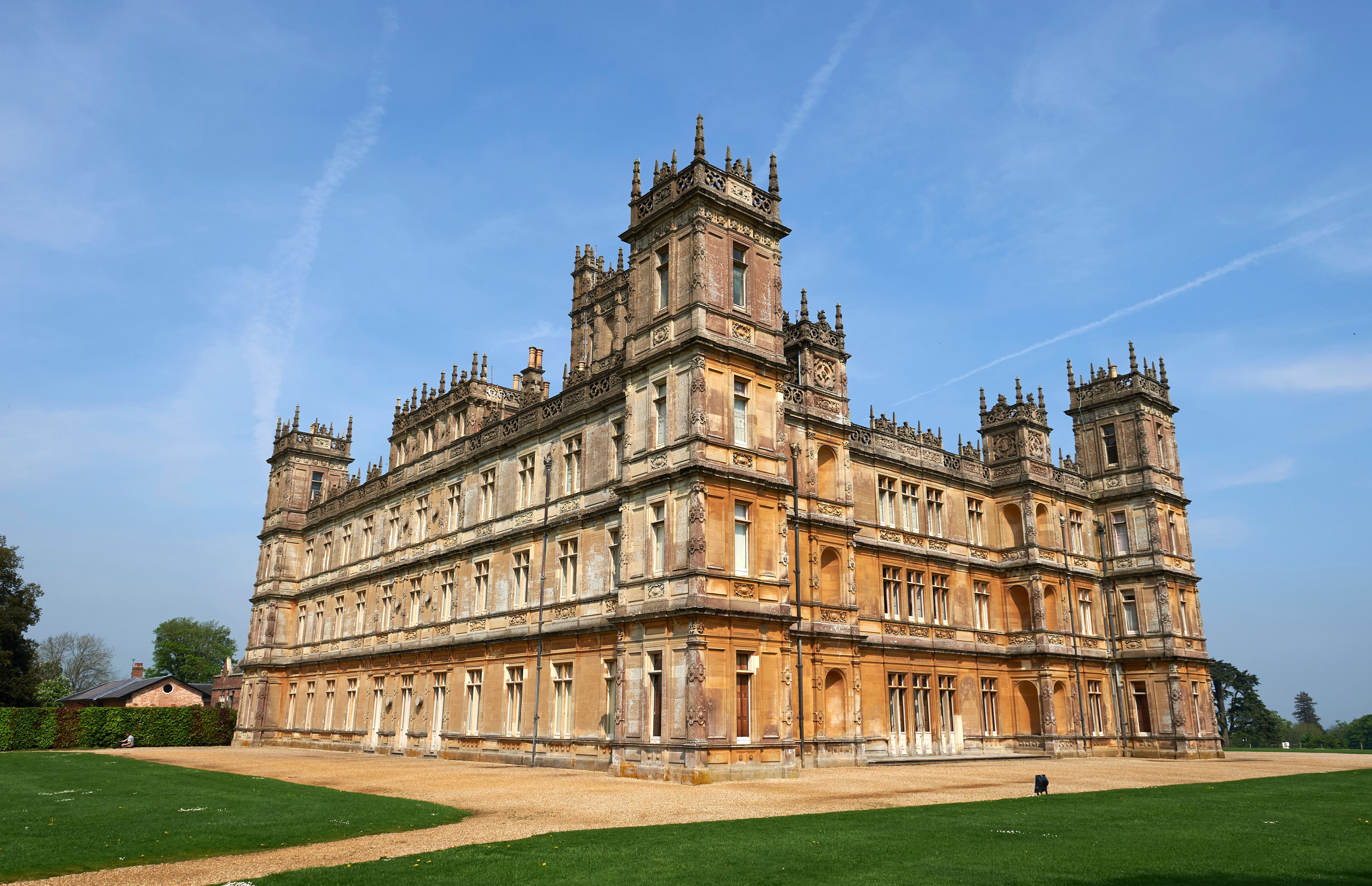 View of Highclere Castle, the setting for 'Downton Abbey'
