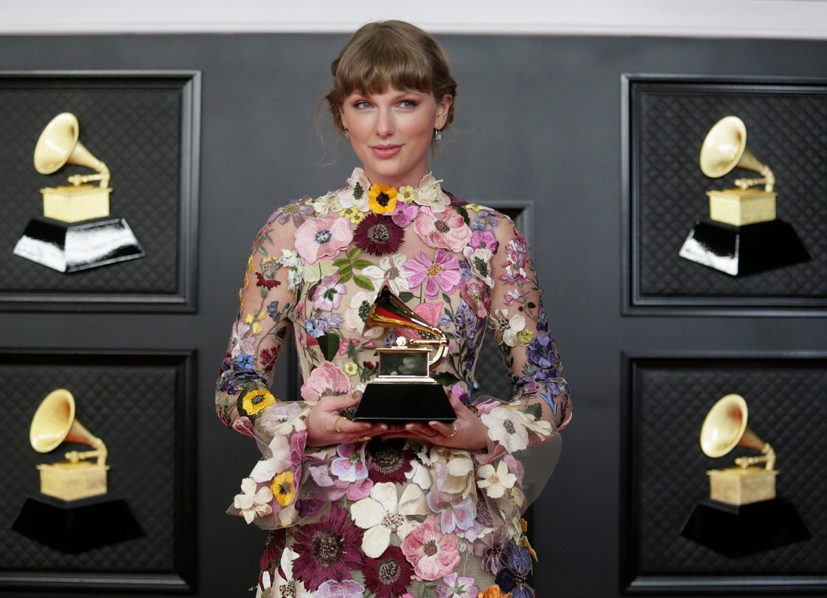 Taylor Swift at the Grammys in Los Angeles, Sunday, March 14, 2021.