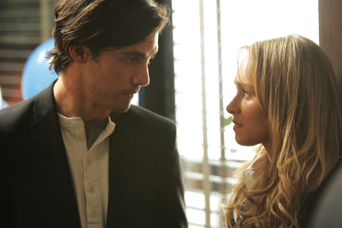 Milo Ventimiglia as Peter Petrelli and Hayden Panetiere as Claire Bennet