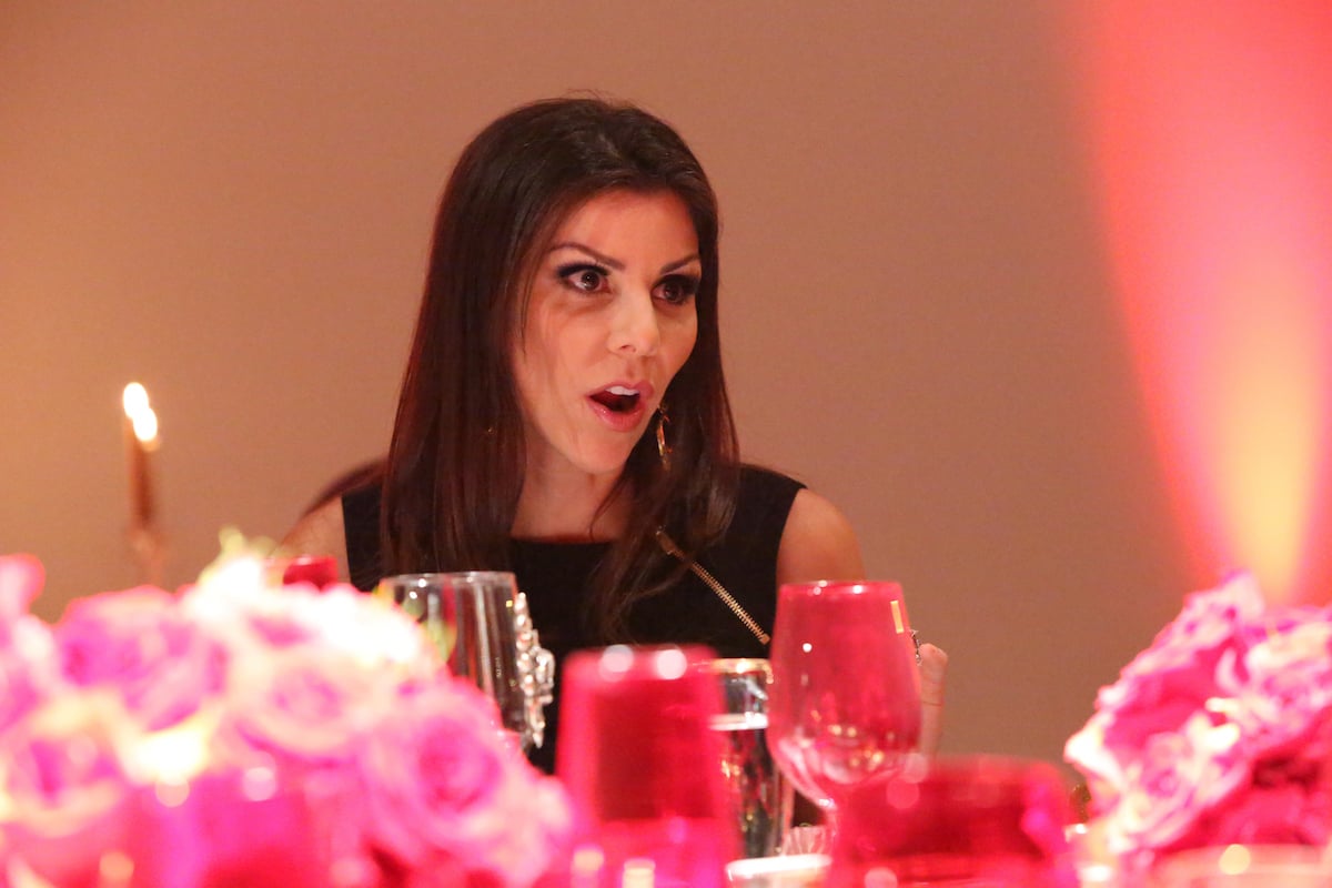 Heather Dubrow looking annoyed during a scene from 'RHOC' Season 8