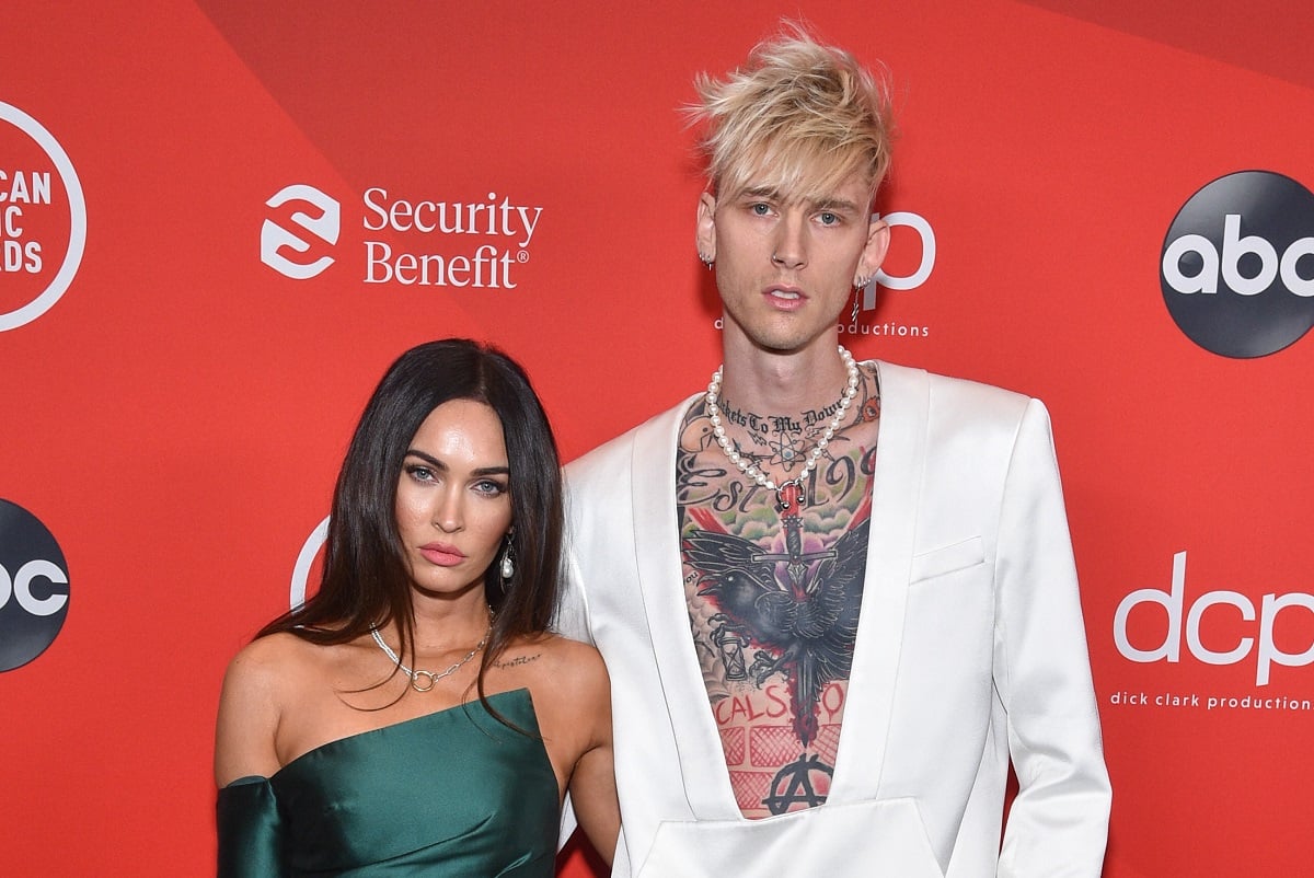 Megan Fox and Machine Gun Kelly (R) at the 2020 American Music Awards in Los Angeles, on November 22, 2020.