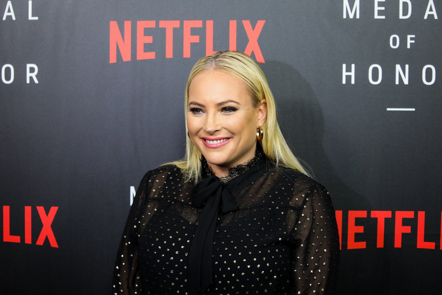 Meghan McCain smiling during the 'Medal of Honor' screening in 2018