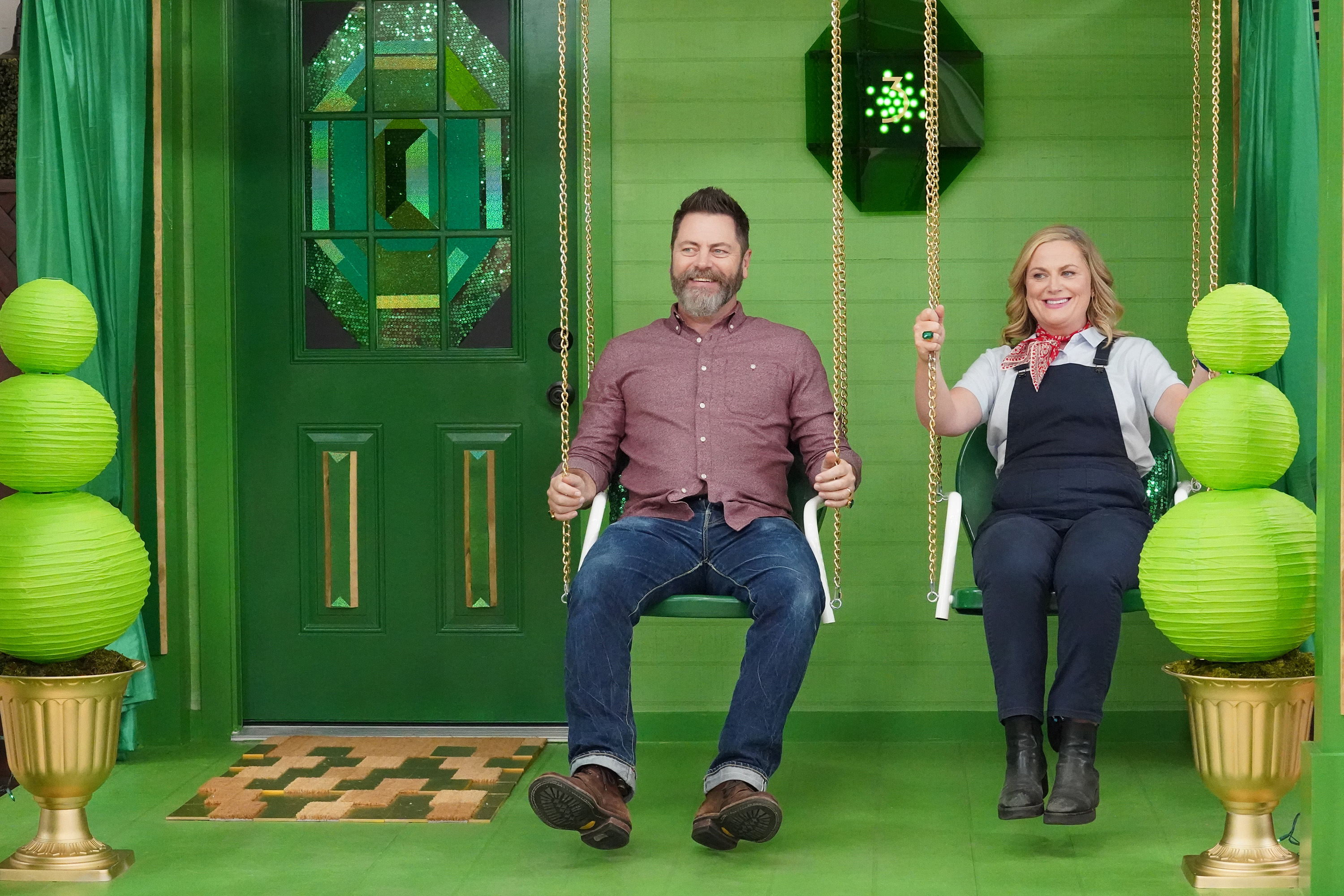 Amy Poehler and Nick Offerman 