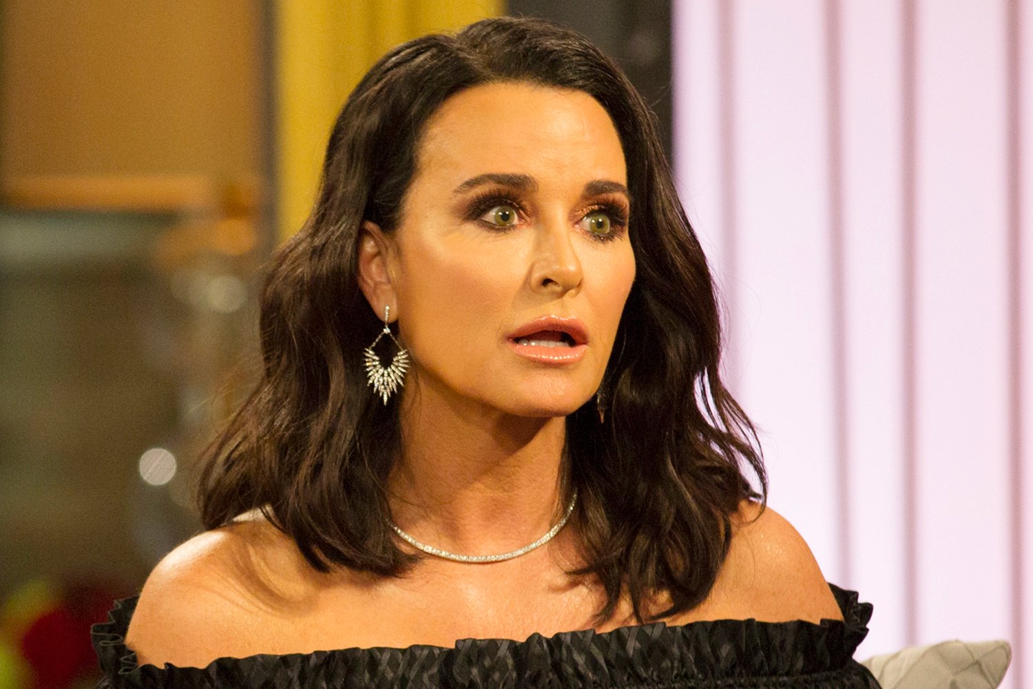 Kyle Richards looking surprised during the 'RHOBH' reunion