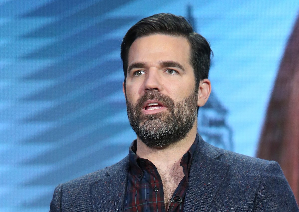 Rob Delaney speaks on stage