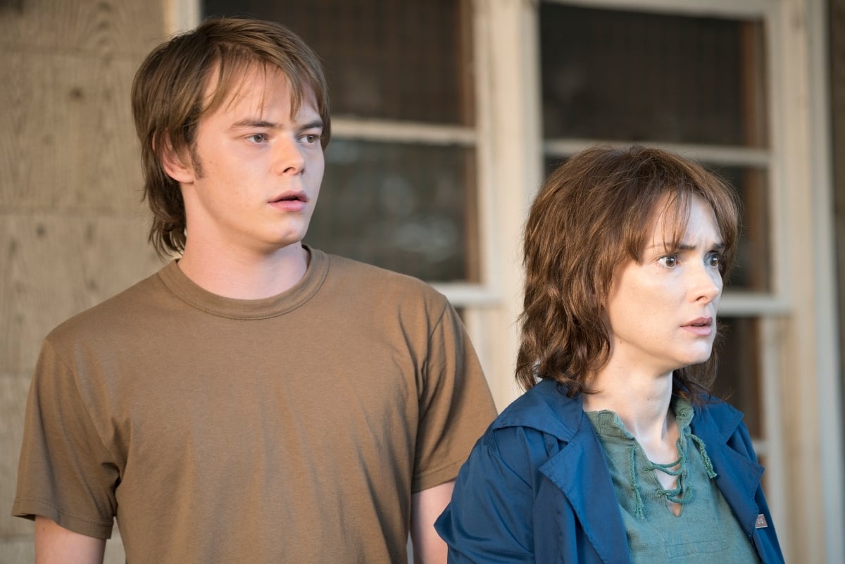 Charlie Heaton and Winona Ryder in 'Stranger Things' Season 1