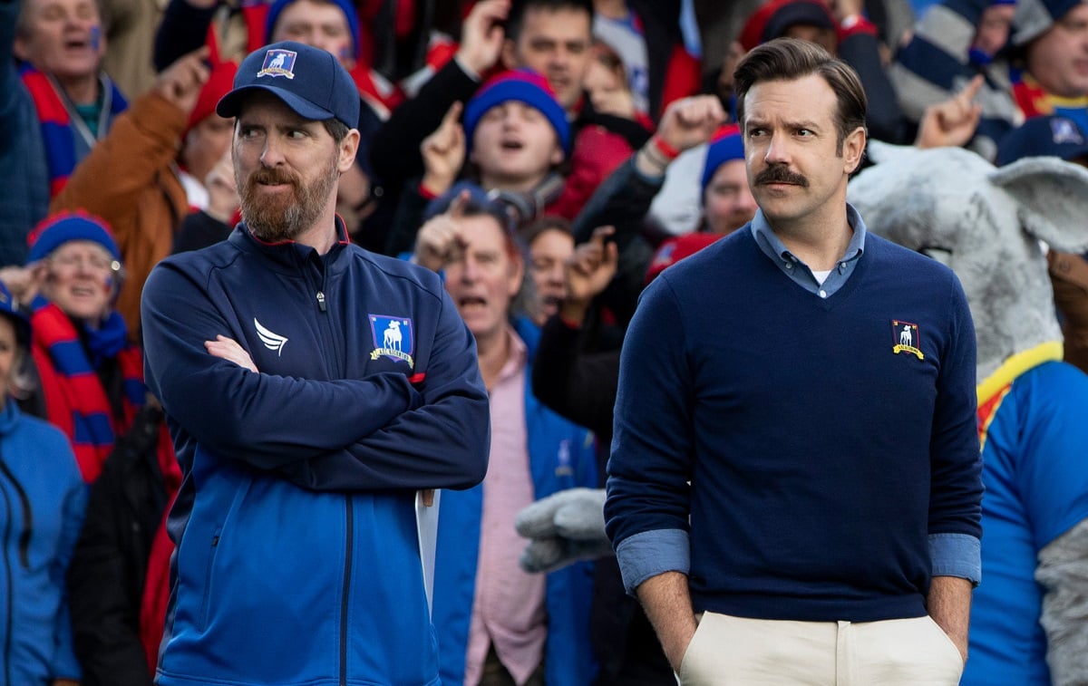 (L-R): Brendan Hunt as Coach Beard and Jason Sudeikis as Ted Lasso in 'Ted Lasso' Season 1