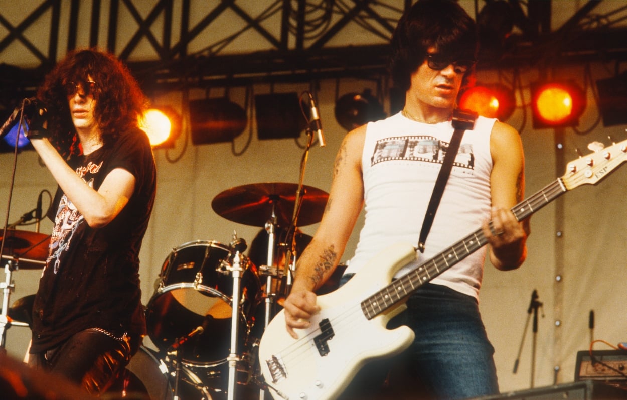 The Ramones: Joey Ramone, Dee Dee Ramone at the Pukkelpop Festival in Belgium, 1988