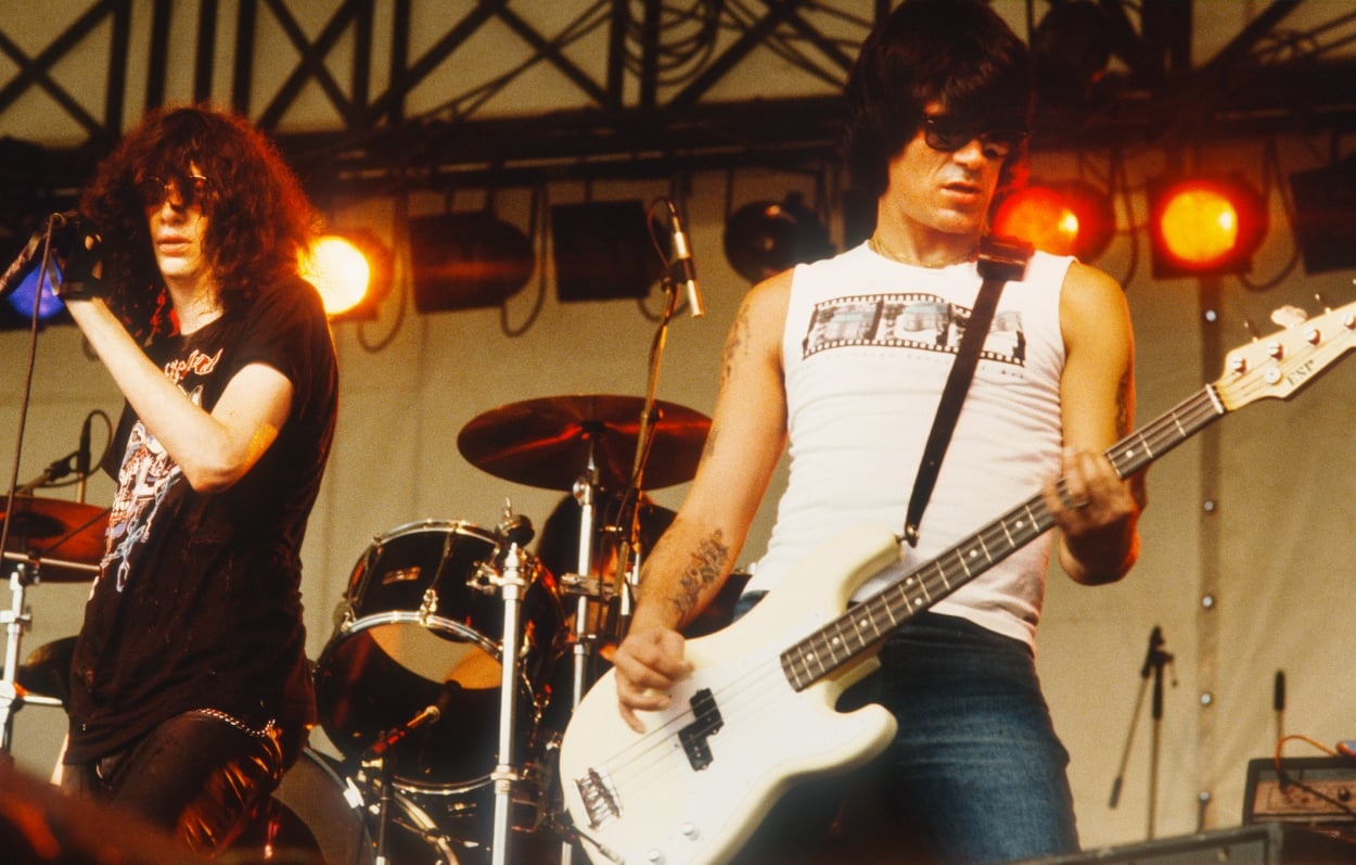 The Ramones: Joey Ramone, Dee Dee Ramone at the Pukkelpop Festival in Belgium, 1988