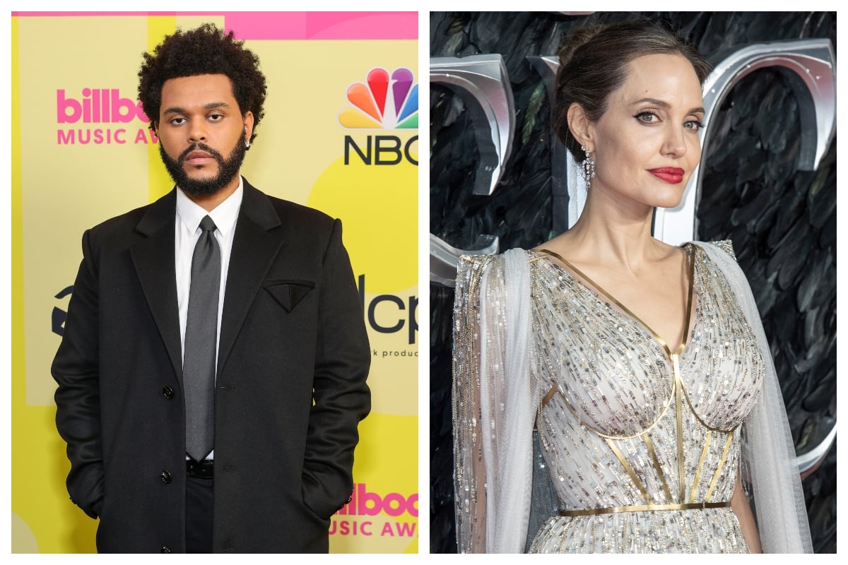 Composite image of The Weeknd (L) and Angelina Jolie