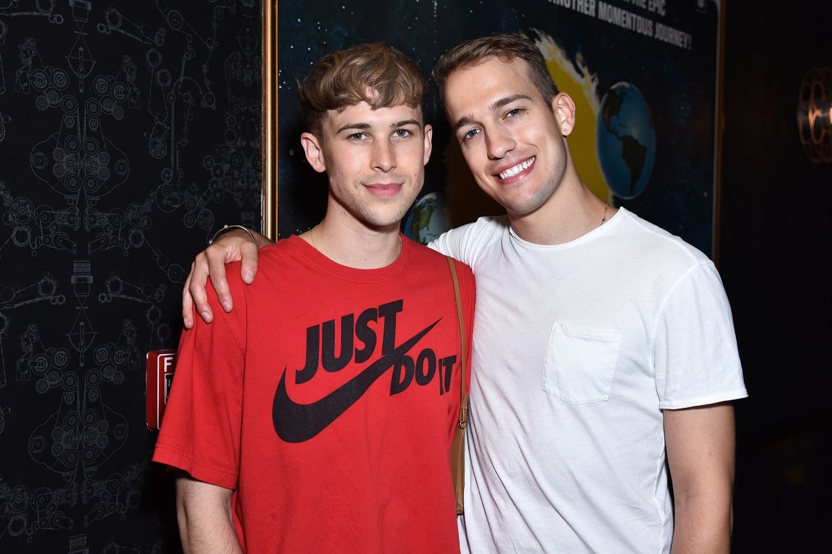 (L-R): Tommy Dorfman and Peter Zurkuhlen attend Neon hosts the after party for the New York Premiere of 'Ingrid Goes West' at Alamo Drafthouse Cinema on August 8, 2017, in New York City.