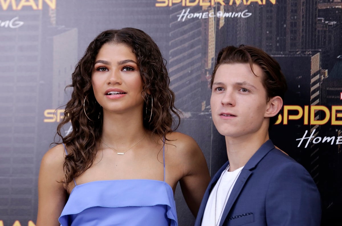 Tom Holland and Zendaya attend 'Spider-Man: Homecoming' photocall on June 14, 2017, in Madrid, Spain.