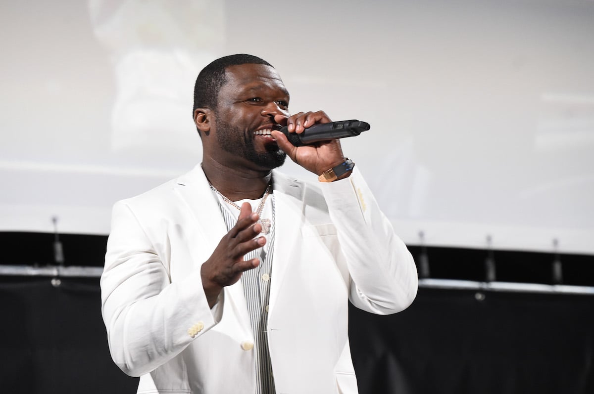 Curtis "50 Cent" Jackson speaks onstage at the Hamptons premiere of "POWER BOOK II: GHOST"