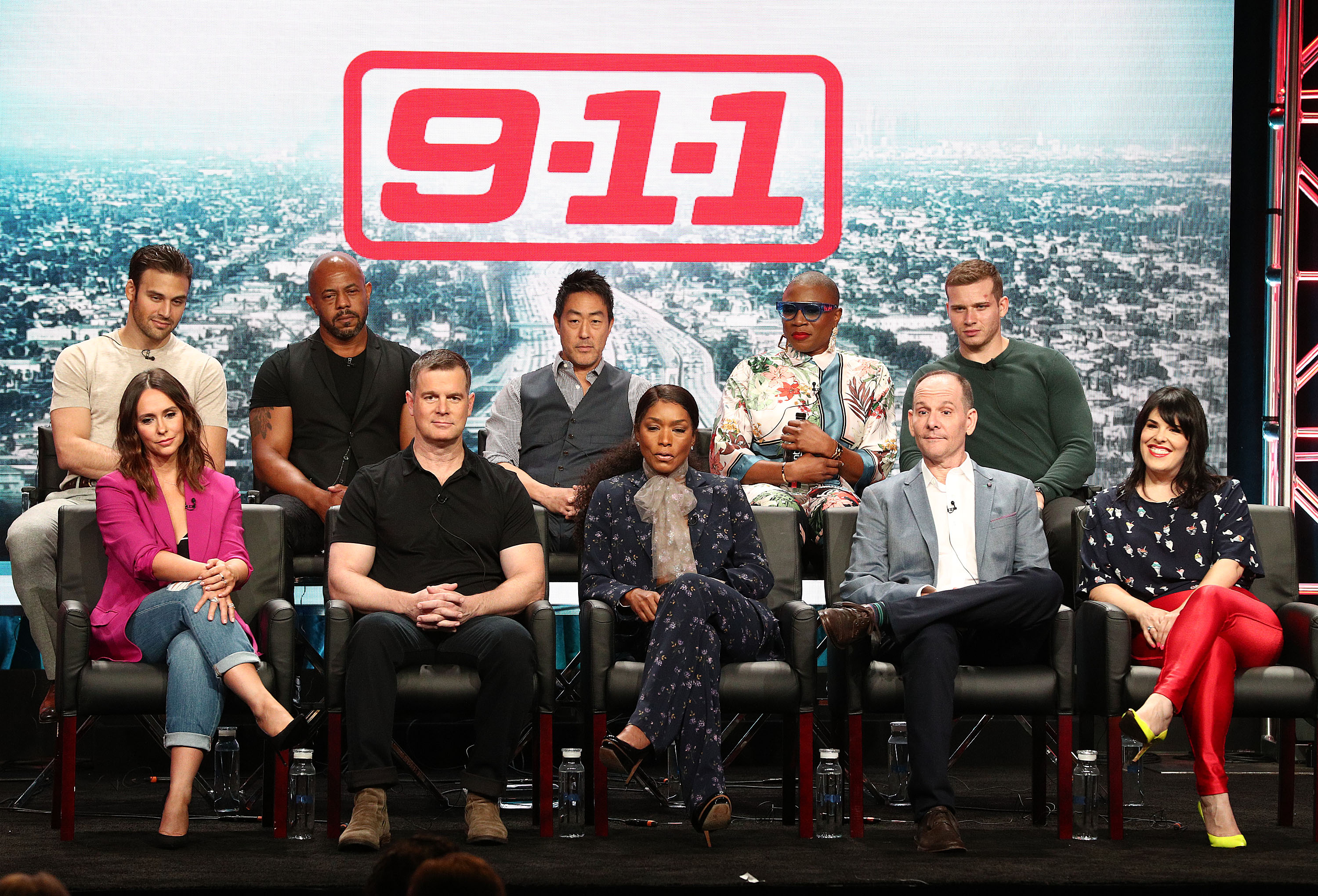 '9-1-1' cast on stage at the at TCA press tour in 2018