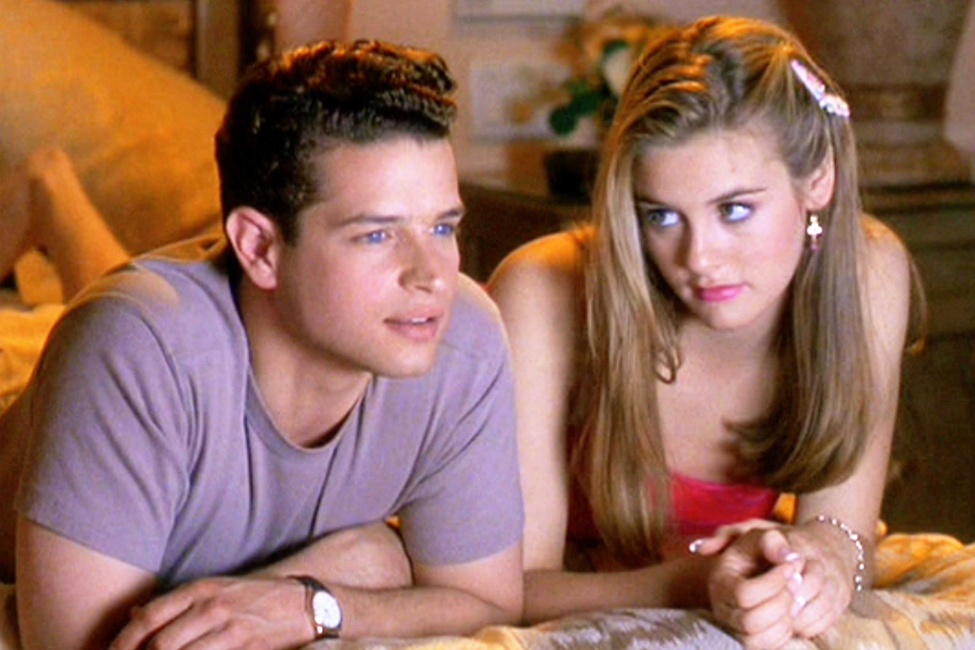 LOS ANGELES - JULY 21: The movie "Clueless", written and directed by Amy Heckerling. Seen here from left, Justin Walker (as Christian Stovitz) and Alicia Silverstone (as Cher Horowitz.). Theatrical wide release, Friday, July 21, 1995. Screen capture. Paramount Pictures.