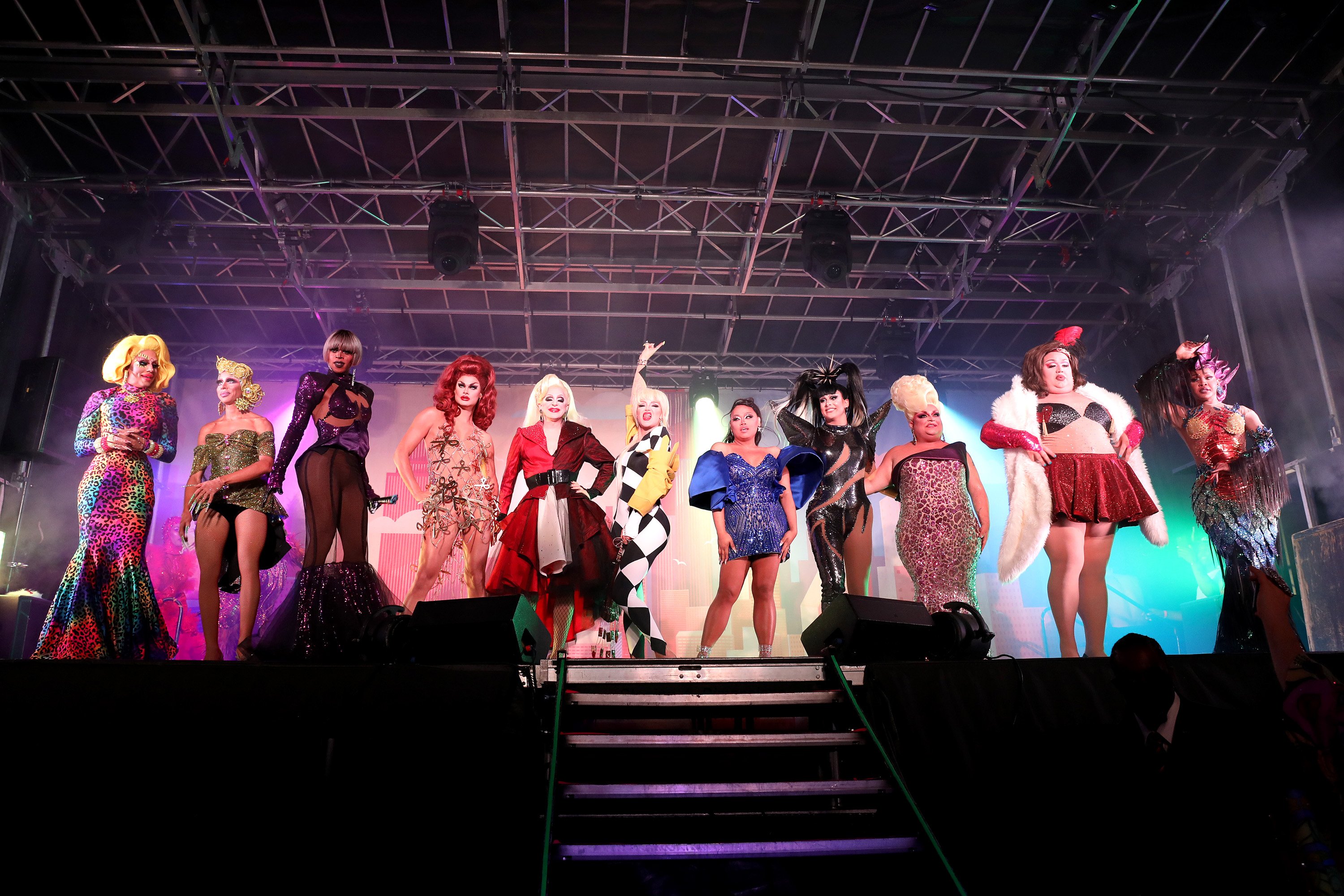 Yara Sofia, Ra'Jah O'Hara, Scarlet Envy, Pandora Boxx, Kylie Sonique Love, Jiggly Caliente, Jan, Ginger Minj, Eureka, and A’keria C. Davenport of 'RuPaul's Drag Race: All-Stars 6'