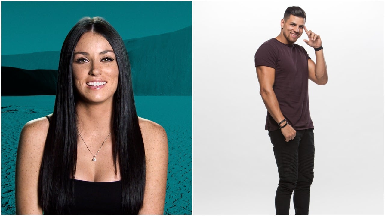 Amanda Garcia poses for 'The Challenge: War of the Worlds' cast photo and Fessy Shafaat poses for his 'Big Brother 20' cast photo