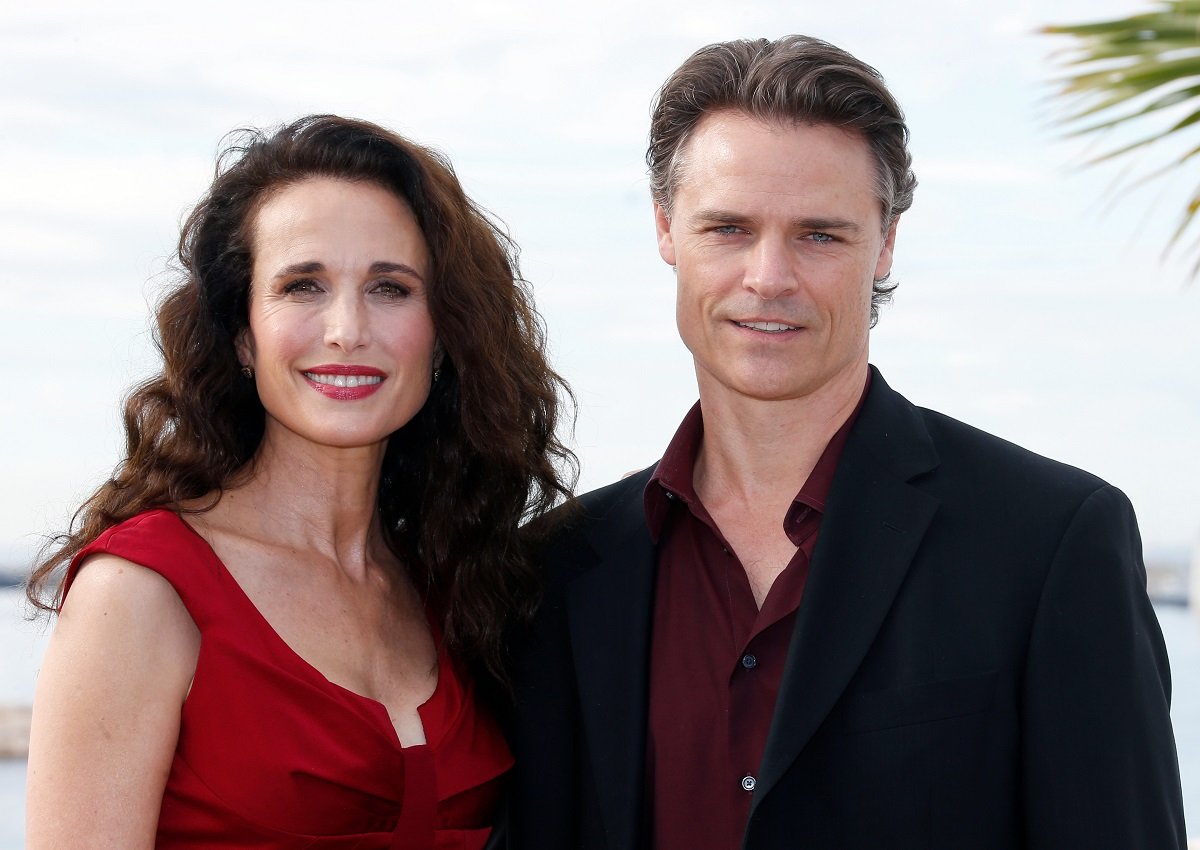 Actors Andie MacDowell and Dylan Neal in a promotional photo for their 2013 Hallmark series 'Cedar Cove.'