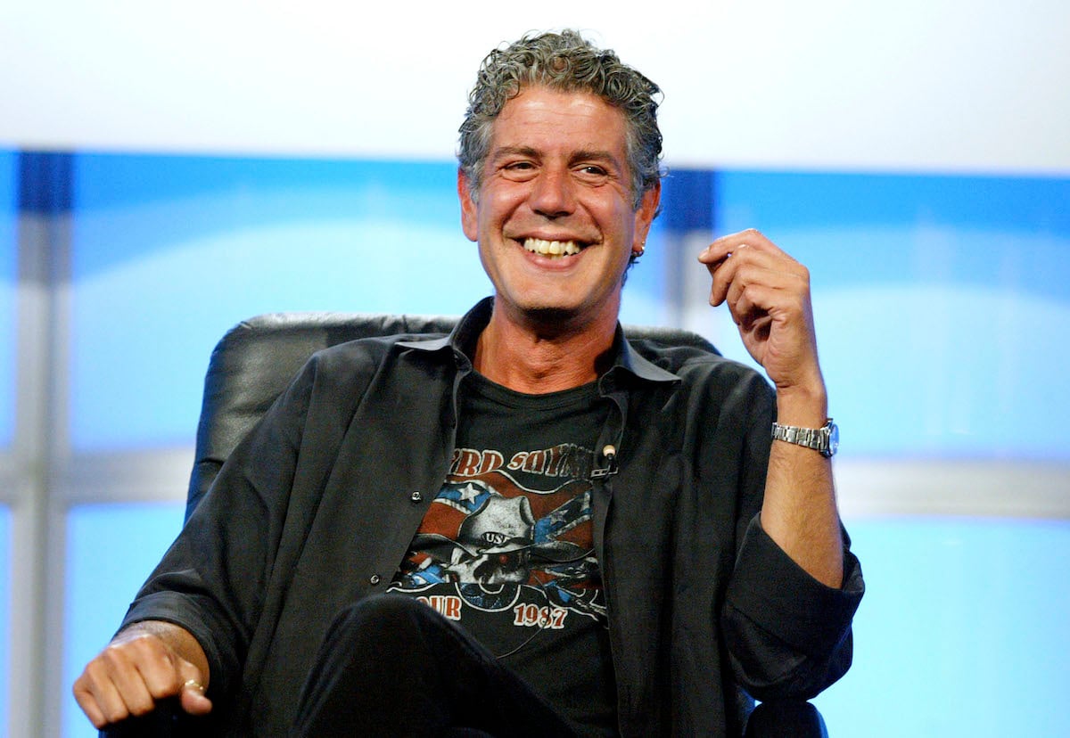 Anthony Bourdain sitting down