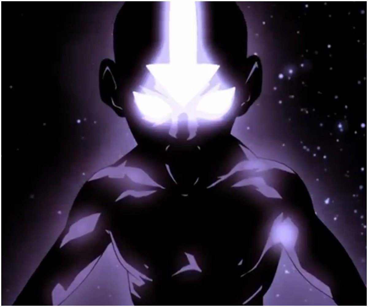 Aang's vision of himself in the Avatar State while working with Guru Pathik.