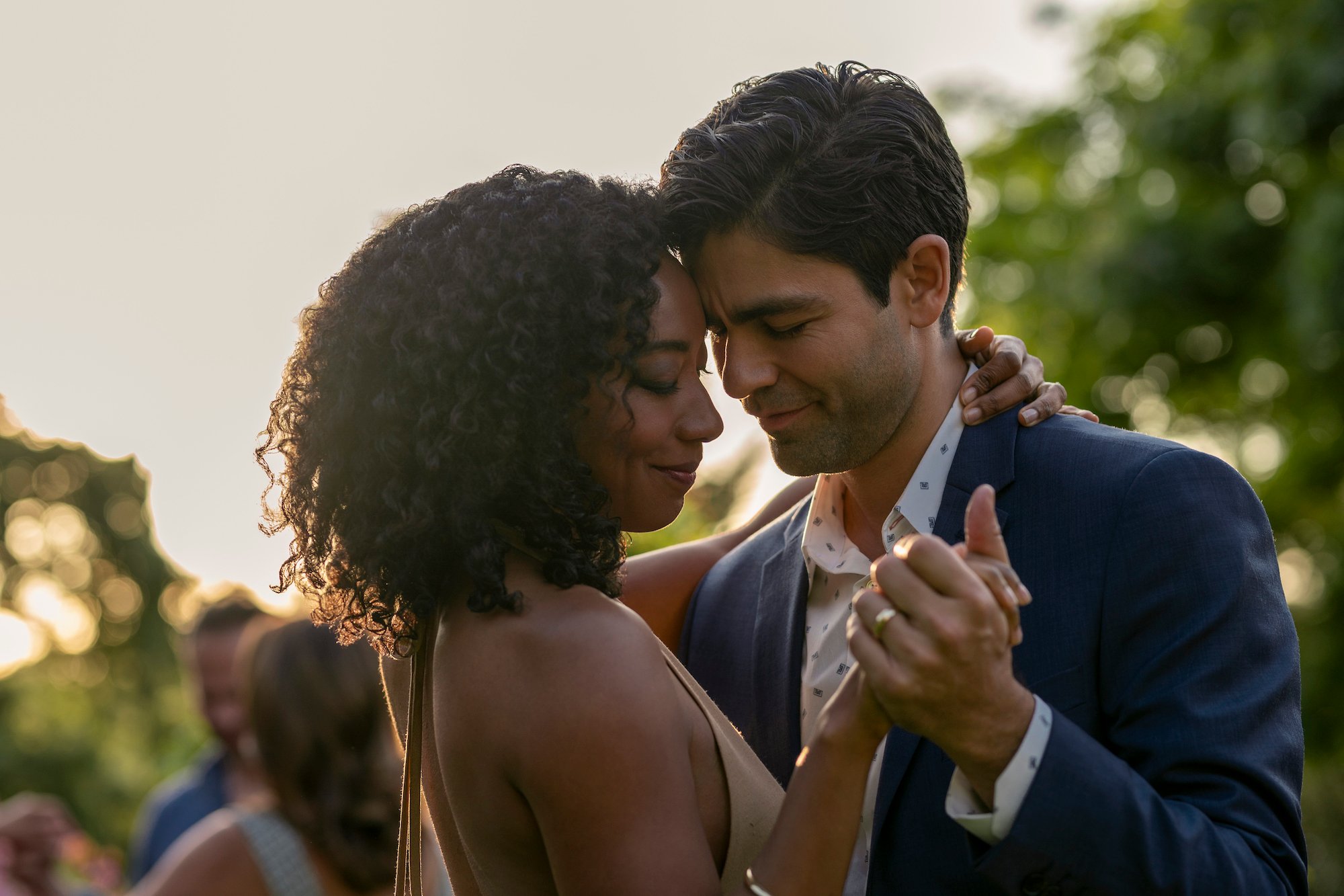 Betty Gabriel and Adrian Grenier dance in 'Clickbait' Season 1