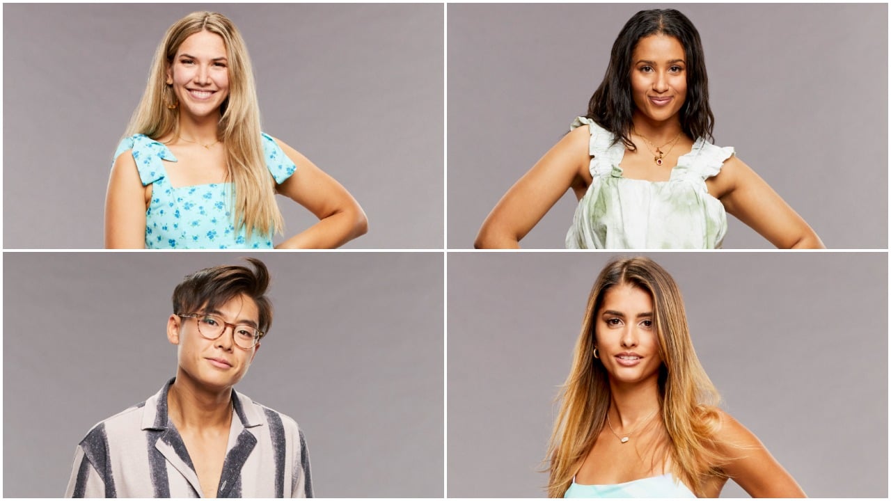 Claire Rehfuss, Hannah Chaddha, Derek Xiao, and Alyssa Lopez pose for 'Big Brother 23' cast photos