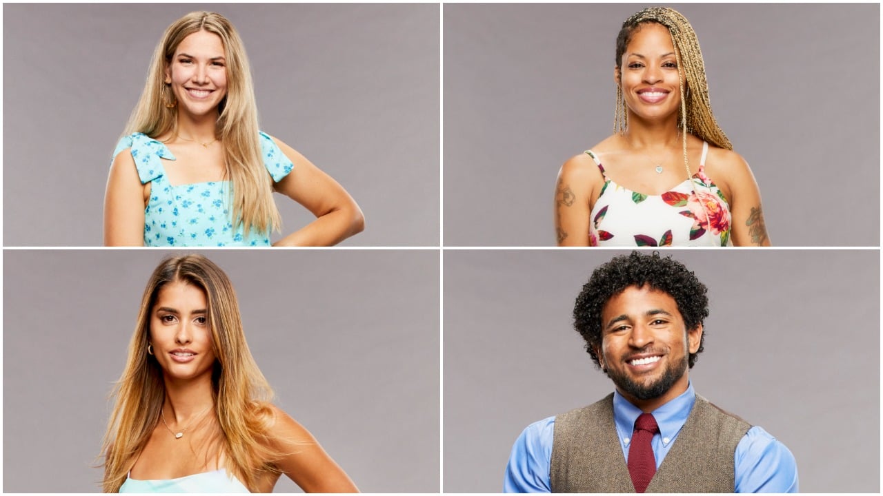 Claire Rehfuss, Tiffany Mitchell, Alyssa Lopez, and Xavier Prather pose for 'Big Brother 23' cast pictures