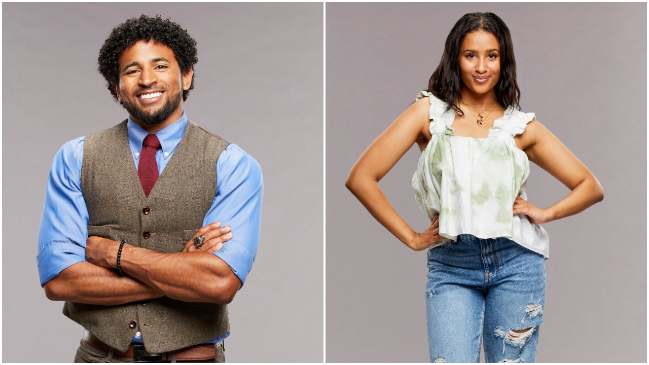 Kyland Young and Hannah Chaddha pose for 'Big Brother 23' cast photo