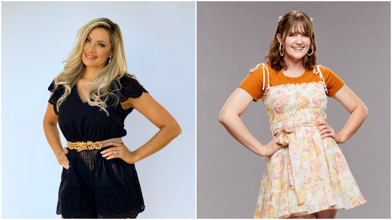 Janelle Pierzina and Sarah Beth Steagall pose for 'Big Brother' cast photos