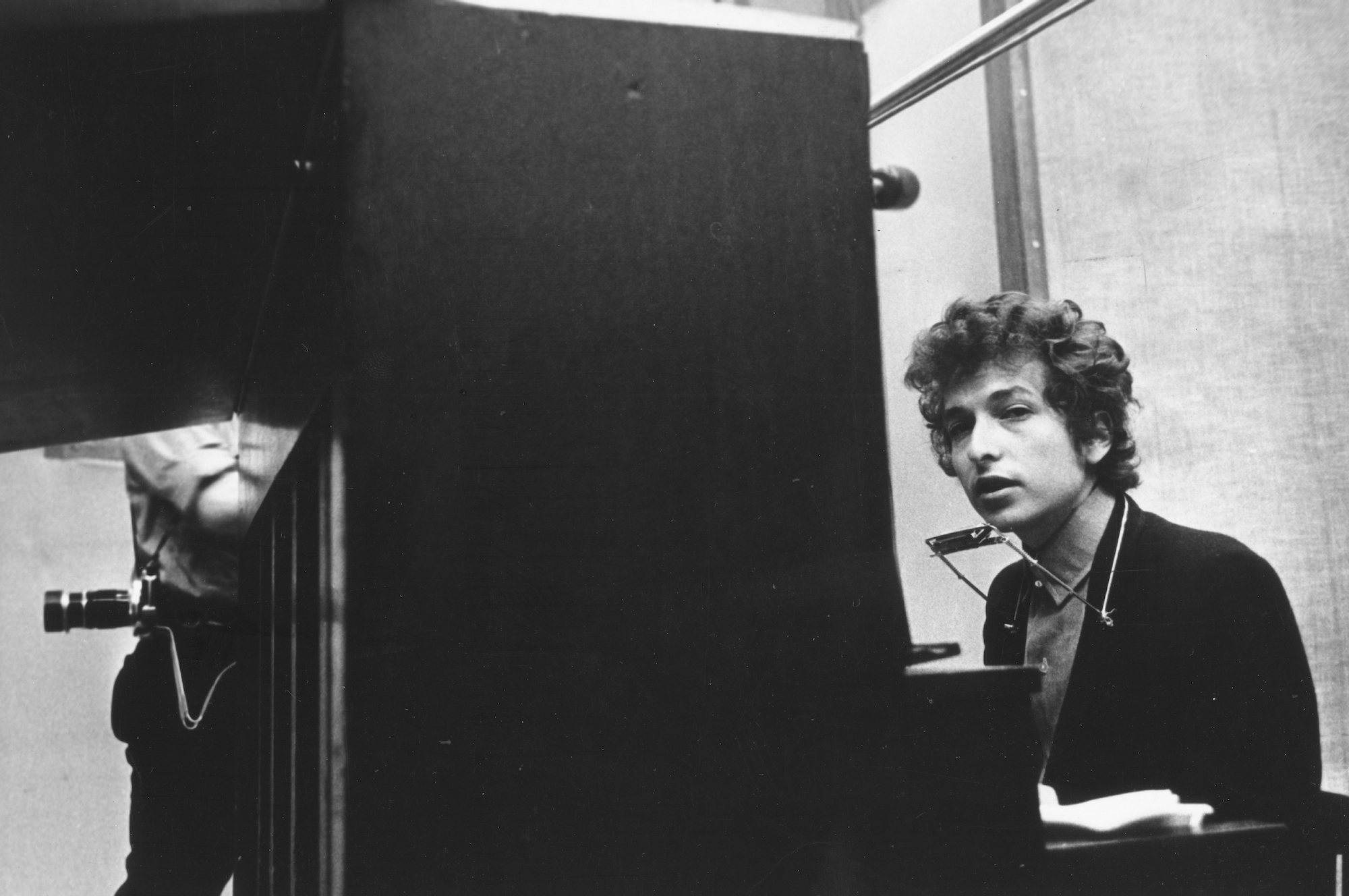 Bob Dylan recording "Highway 61 Revisited" in 1965 