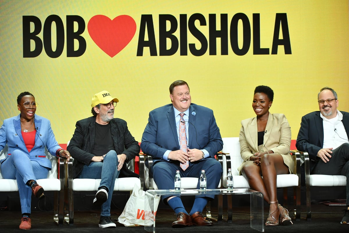 Gina Yashere, Chuck Lorre, Billy Gardell, Folake Olowofoyeku and Al Higgins of "Bob Hearts Abishola"