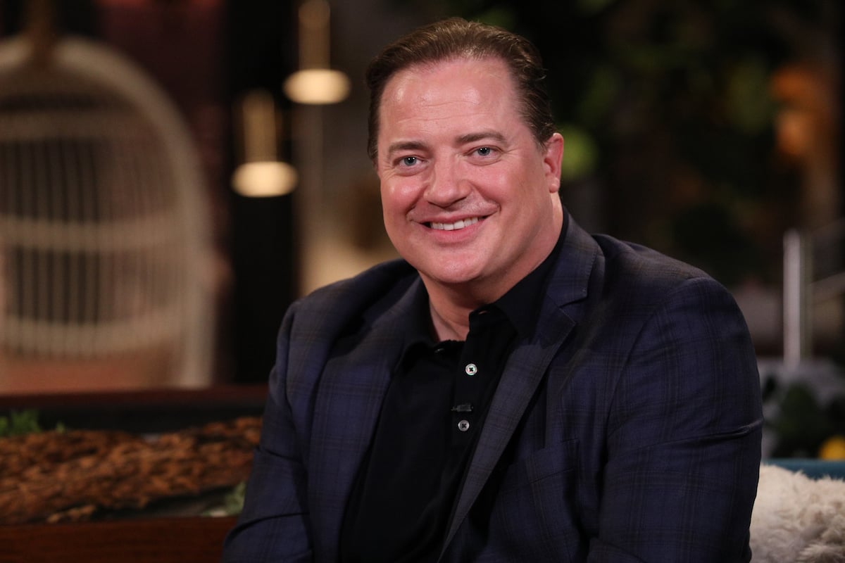 Surprise guest Brendan Fraser on the set of Busy Tonight.