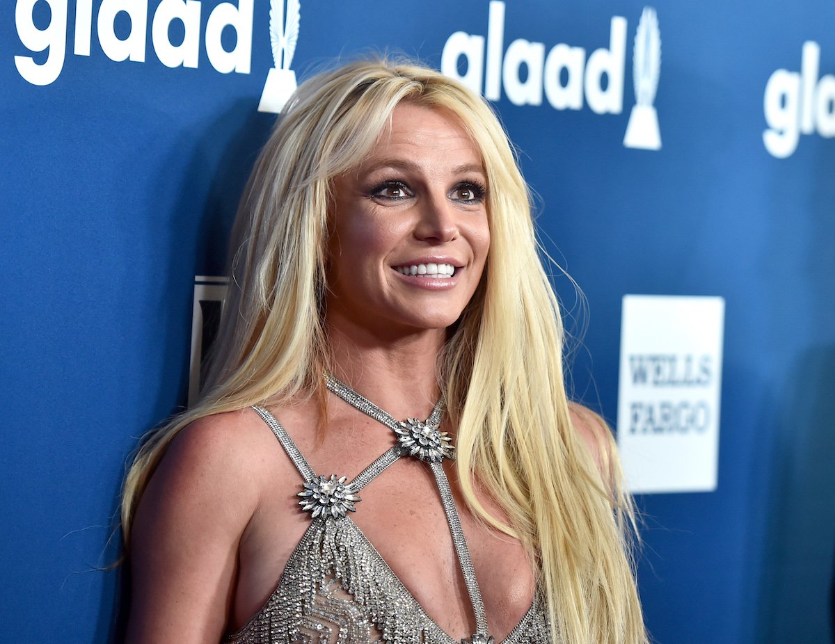 Britney Spears in a silver dress