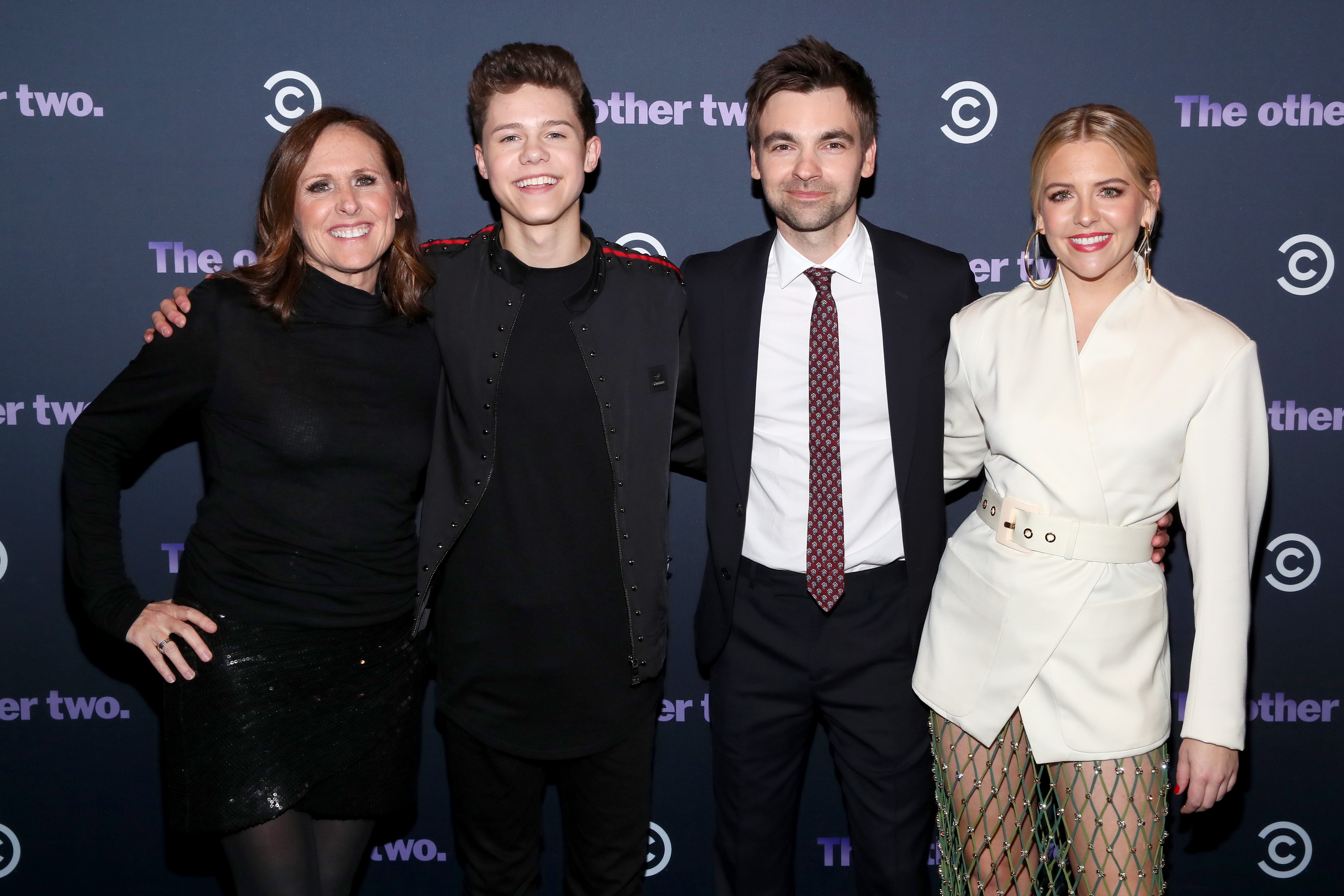 Molly Shannon, Case Walker, Drew Tarver, and Heléne Yorke at the premiere for 'The Other Two.'