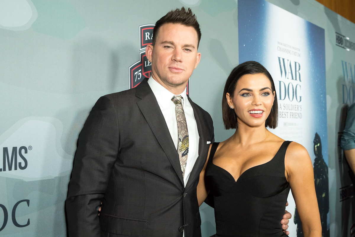 Channing Tatum and Jenna Dewan embrace on the red carpet