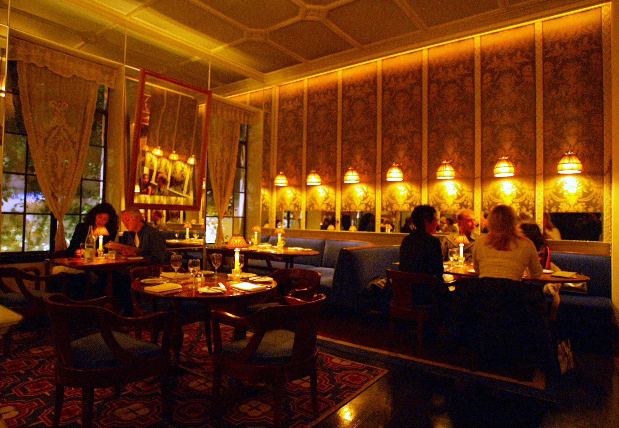 The Chateau Marmont dining room and restaurant in West Hollywood