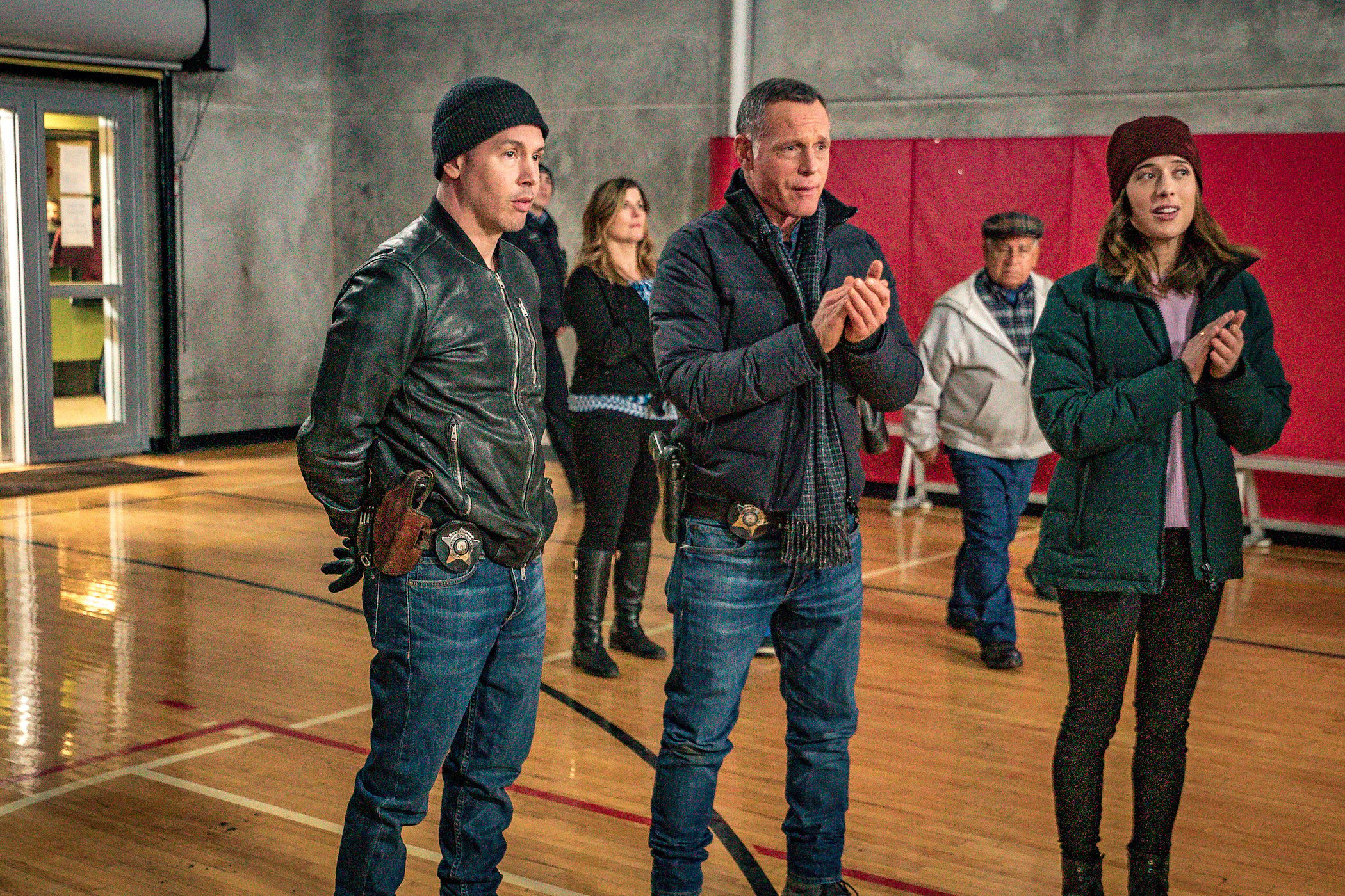 Antonio Dawson with Hank Voight and Kim Burgess, characters in 'Chicago P.D' Season 9
