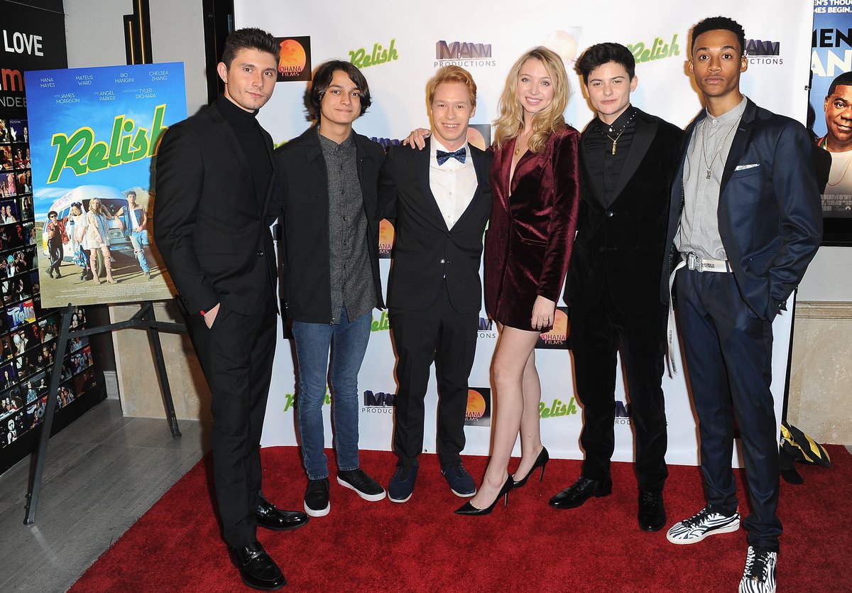 Mateus Ward, Rio Mangini, Matthew Nardozzi, Hana Hayes, Tyler Dichiara and Camaron Engels at 'Relish' screening