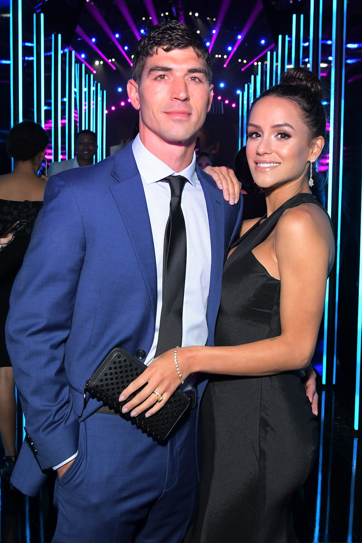 Jessica Graf and husband Cody Nickson wear formal black attire at an event.